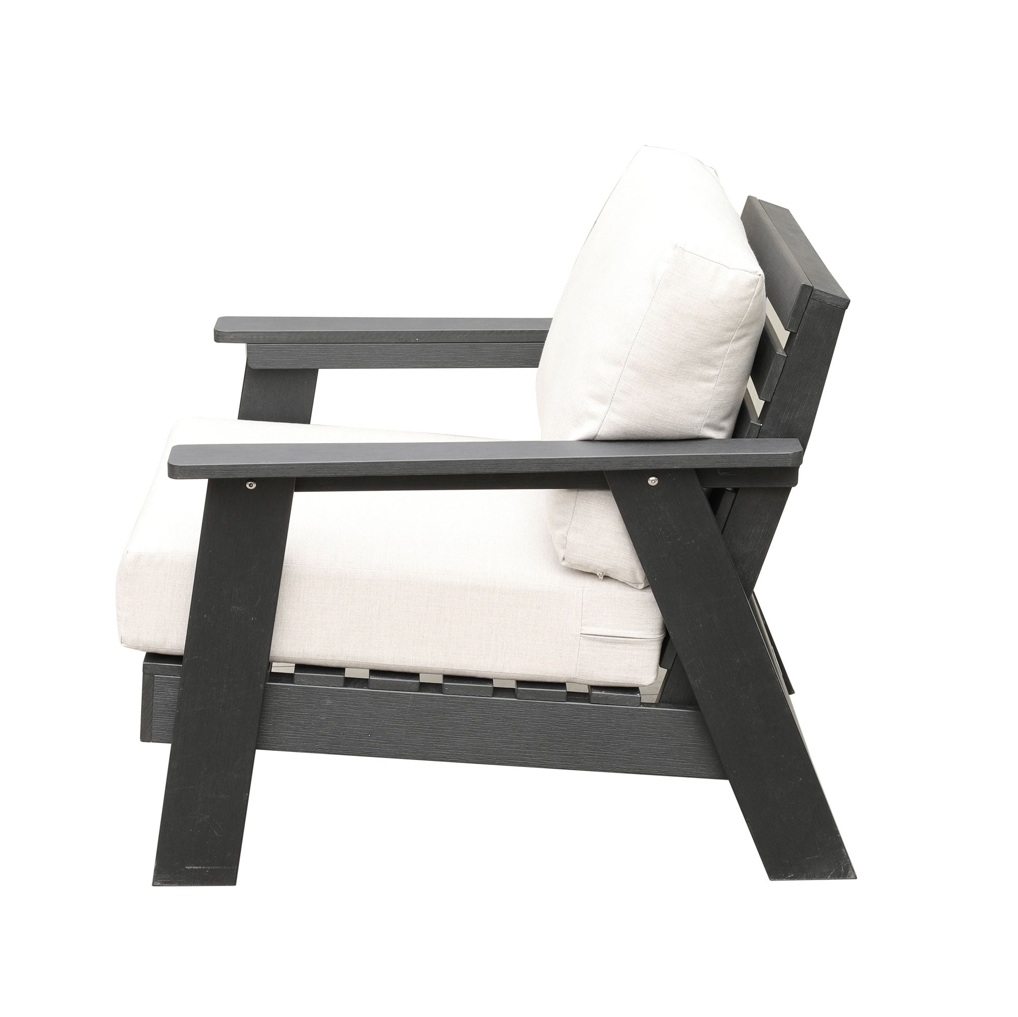 Hazelnut Polymer Outdoor Club Chair with Sunbrella® Cushions