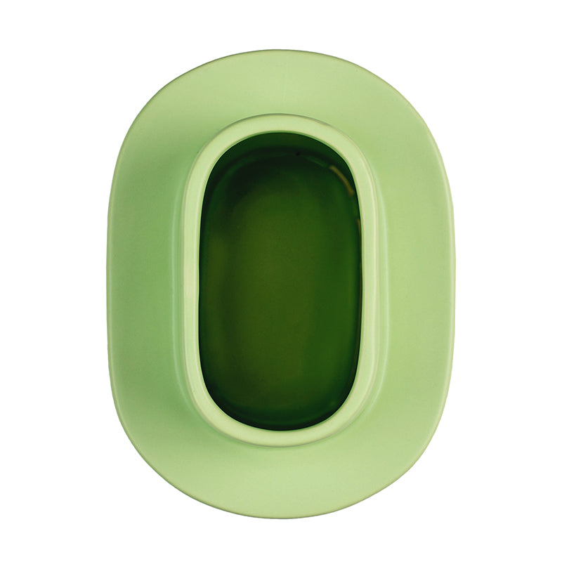 Layer Ceramic Vase - Matte Light Green Glaze