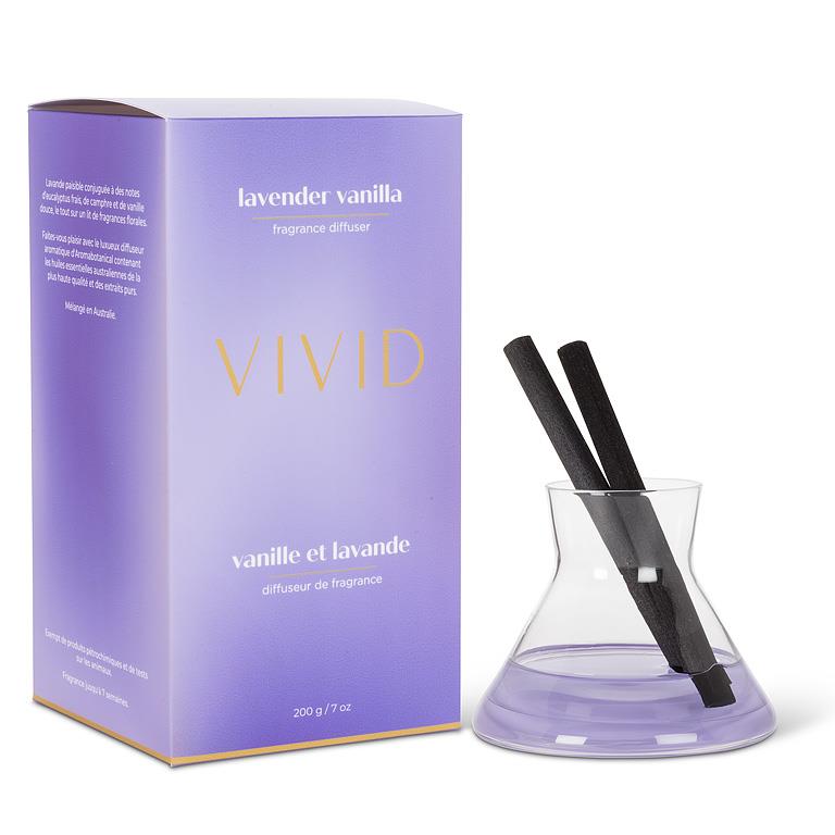 Lavender Vanilla Modern Diffuser with Calming Herbal Scent by Aromabotanical