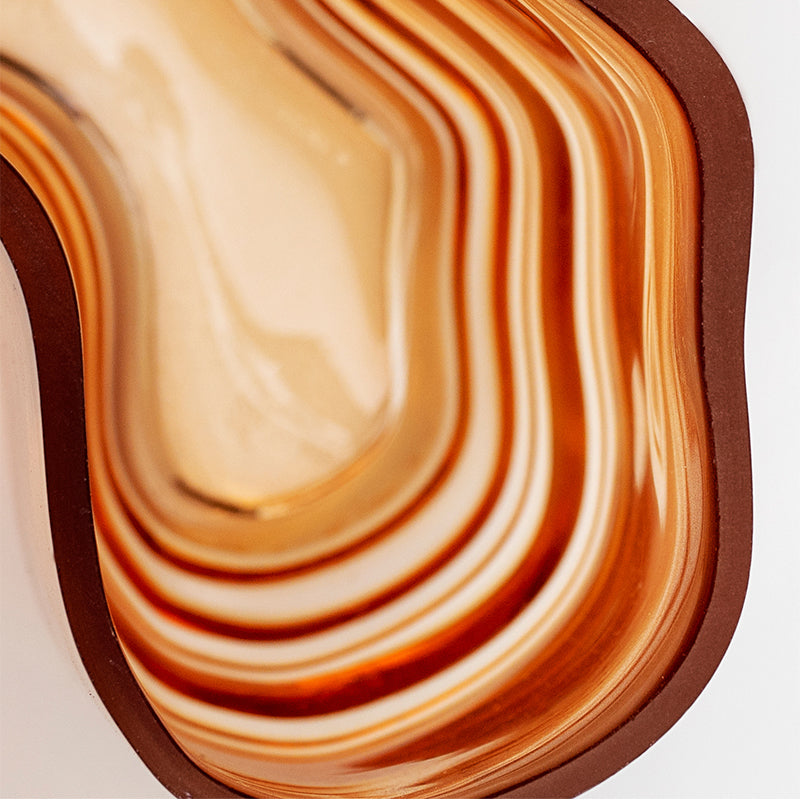 Lake Glass Vase - Mouth-Blown Amber Organic Design