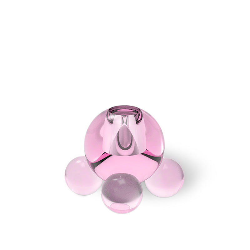 Bubble Sphere Candle Holder - Pink Crystal Glass Orb Base