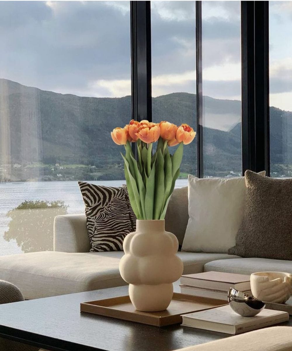 Arleta Artificial Orange Tulip Bouquet 23''X 8'' (Set Of 8)