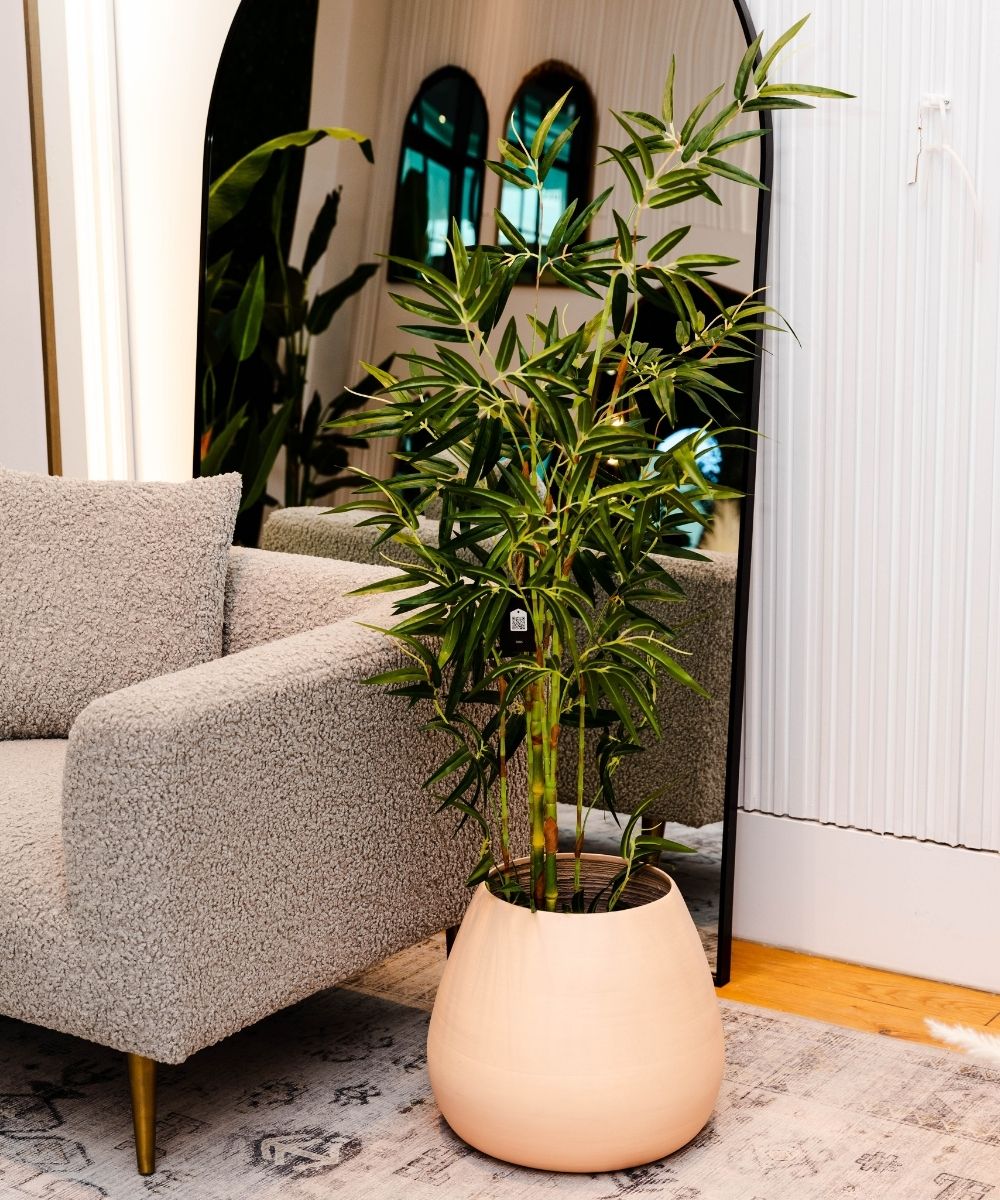 Margo - Peach Bamboo Floor Planter