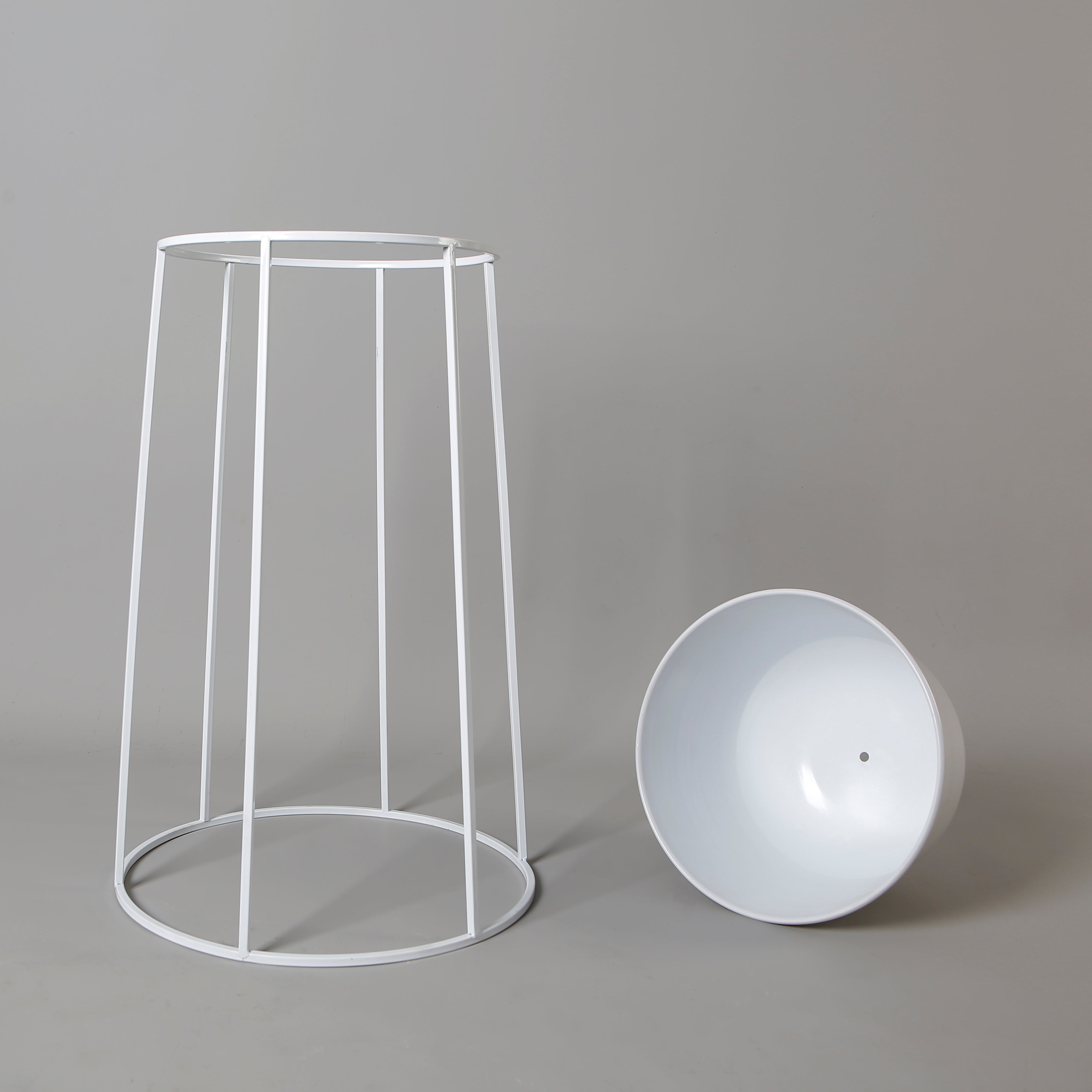 Fazel White Raised Metal Pot Planter 2’