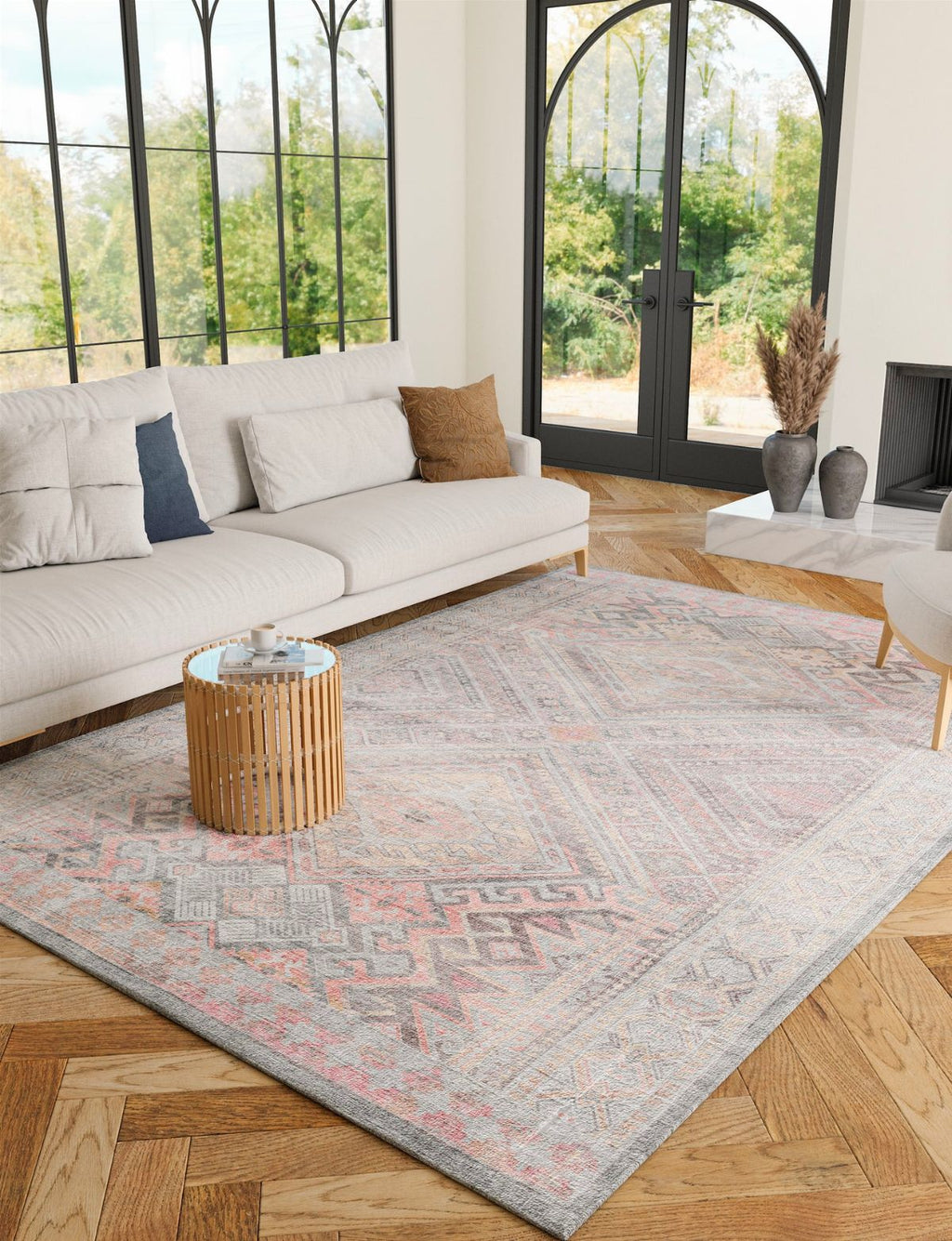 Alexa Silver Pink Purple Rug