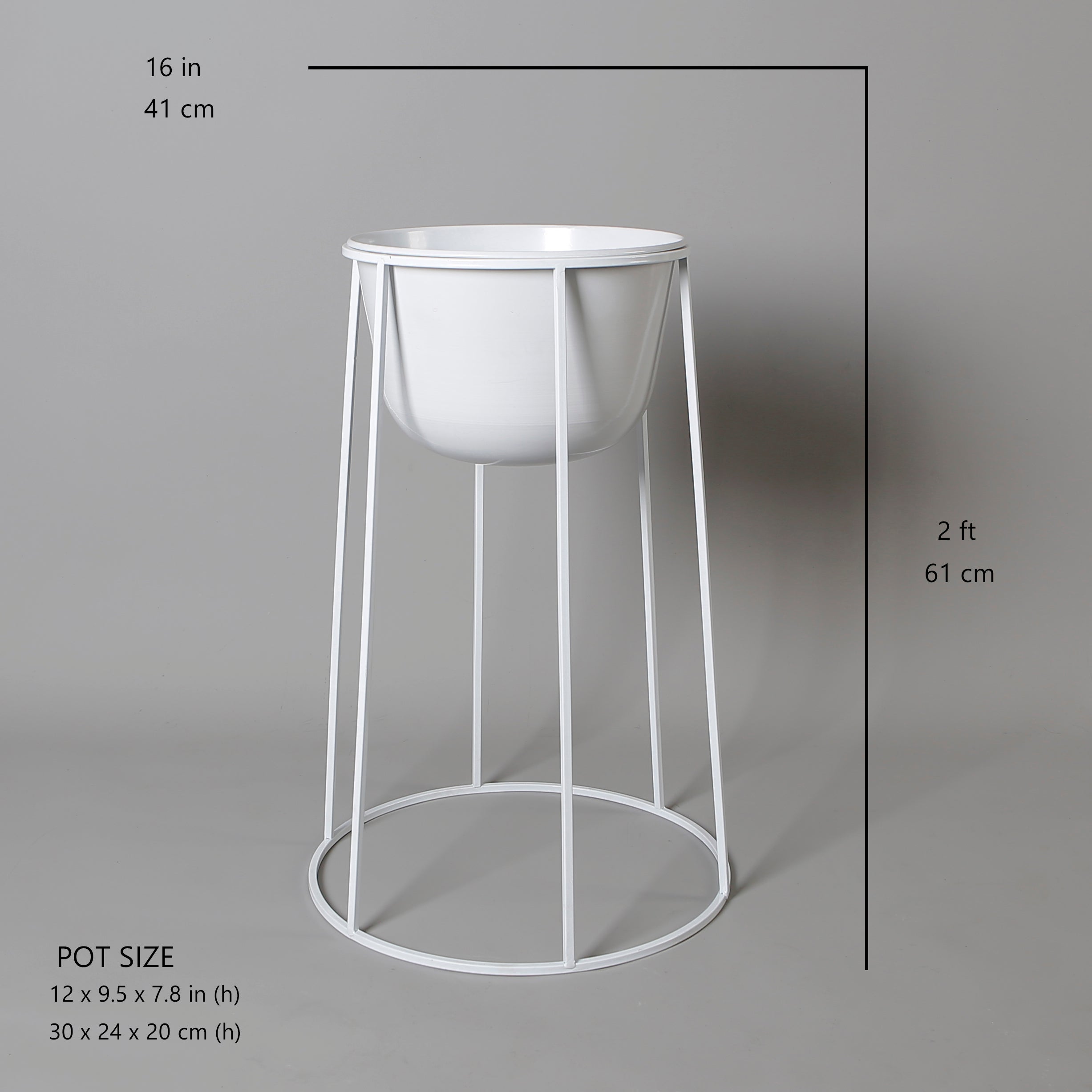 Fazel White Raised Metal Pot Planter 2’