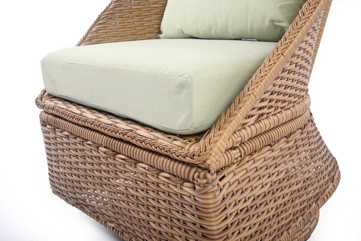 Emmett 3-Piece Wicker Outdoor Swivel Chair Bistro Set