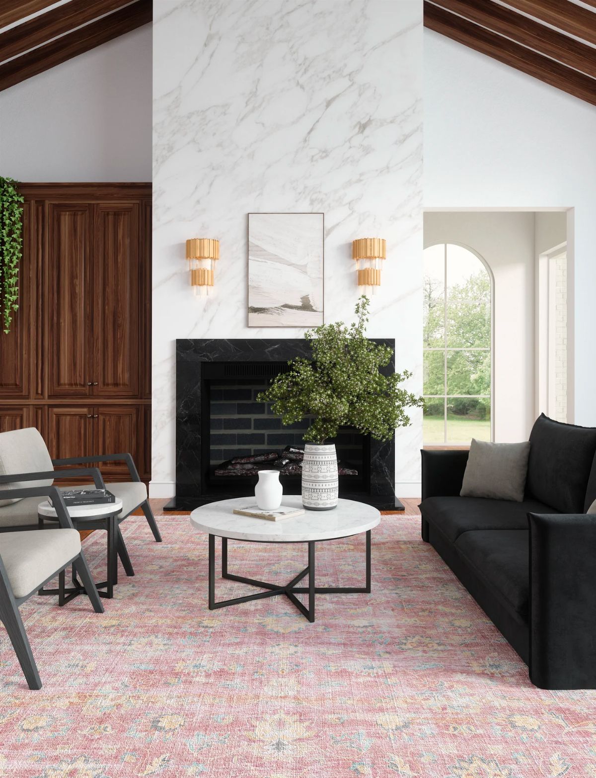 Elyse Pink Yellow Rug