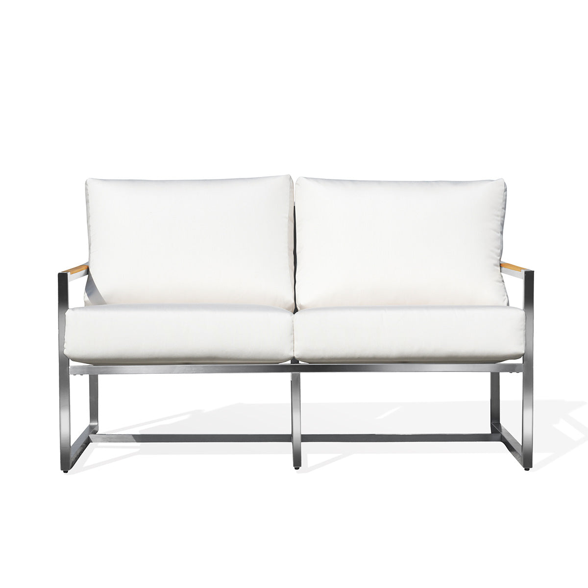 Acacia Stainless Steel Loveseat with Sunbrella® Cushions