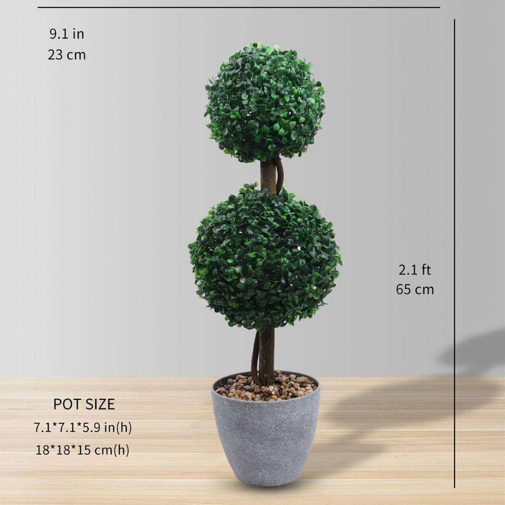 Bristol Faux Potted Boxwood Topiary Plant 26''