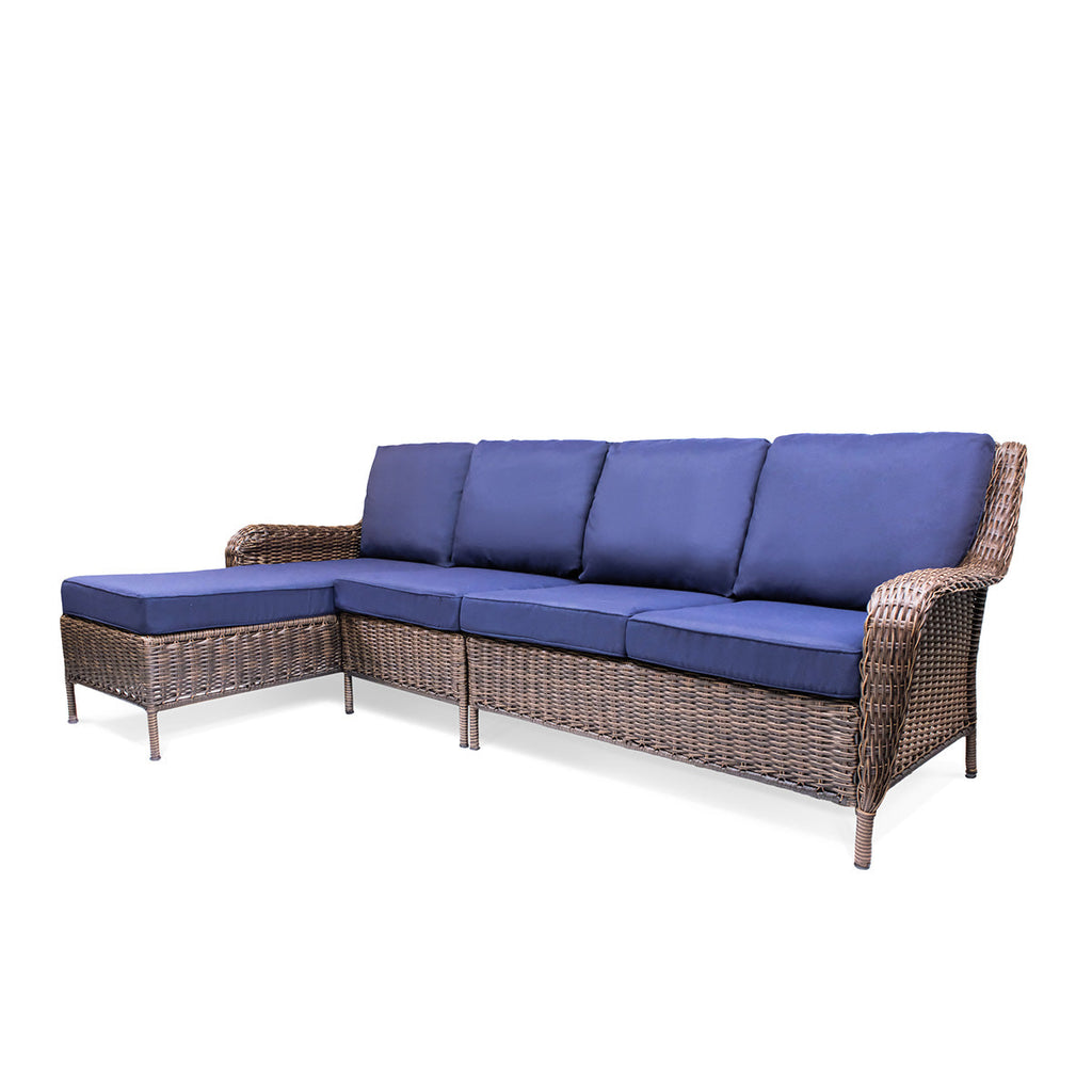 Cambridge 5-Piece Wicker Outdoor Left Arm Chaise Sectional