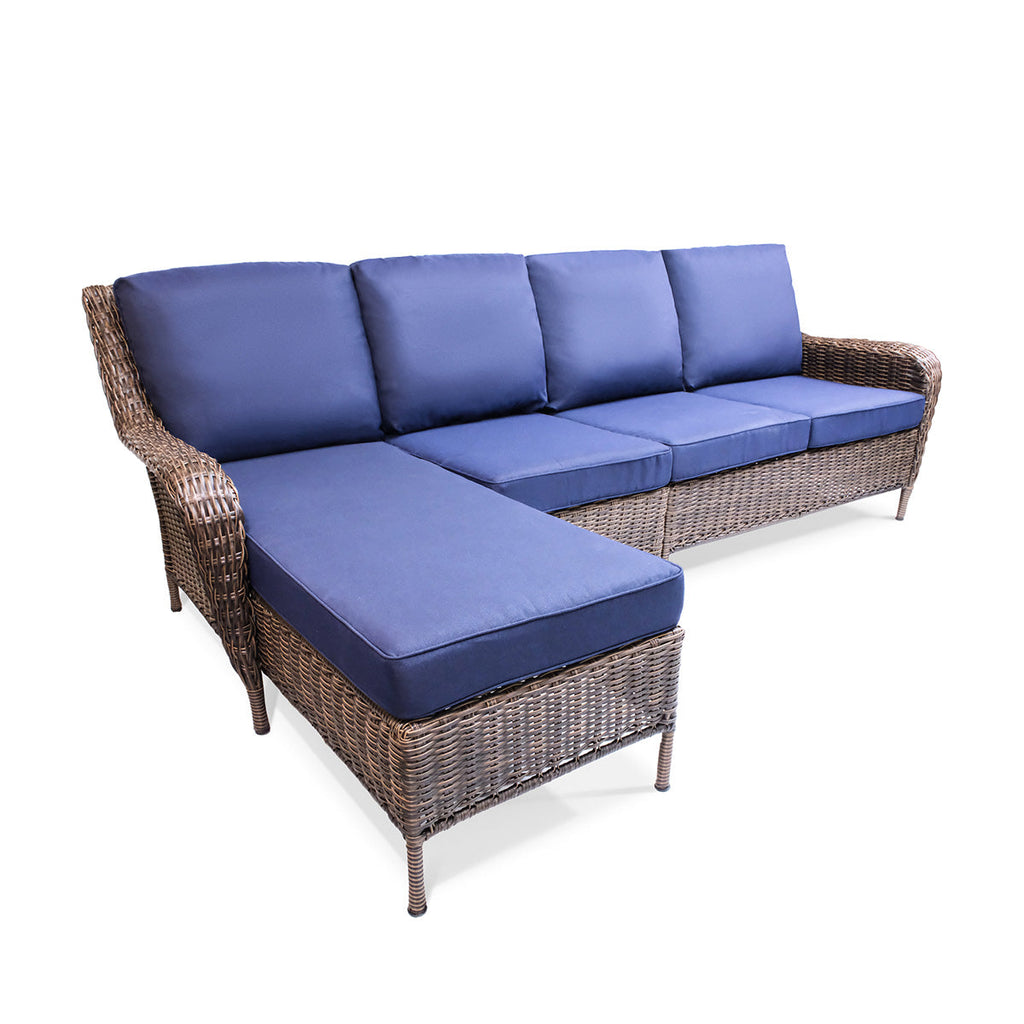 Cambridge 5-Piece Wicker Outdoor Left Arm Chaise Sectional