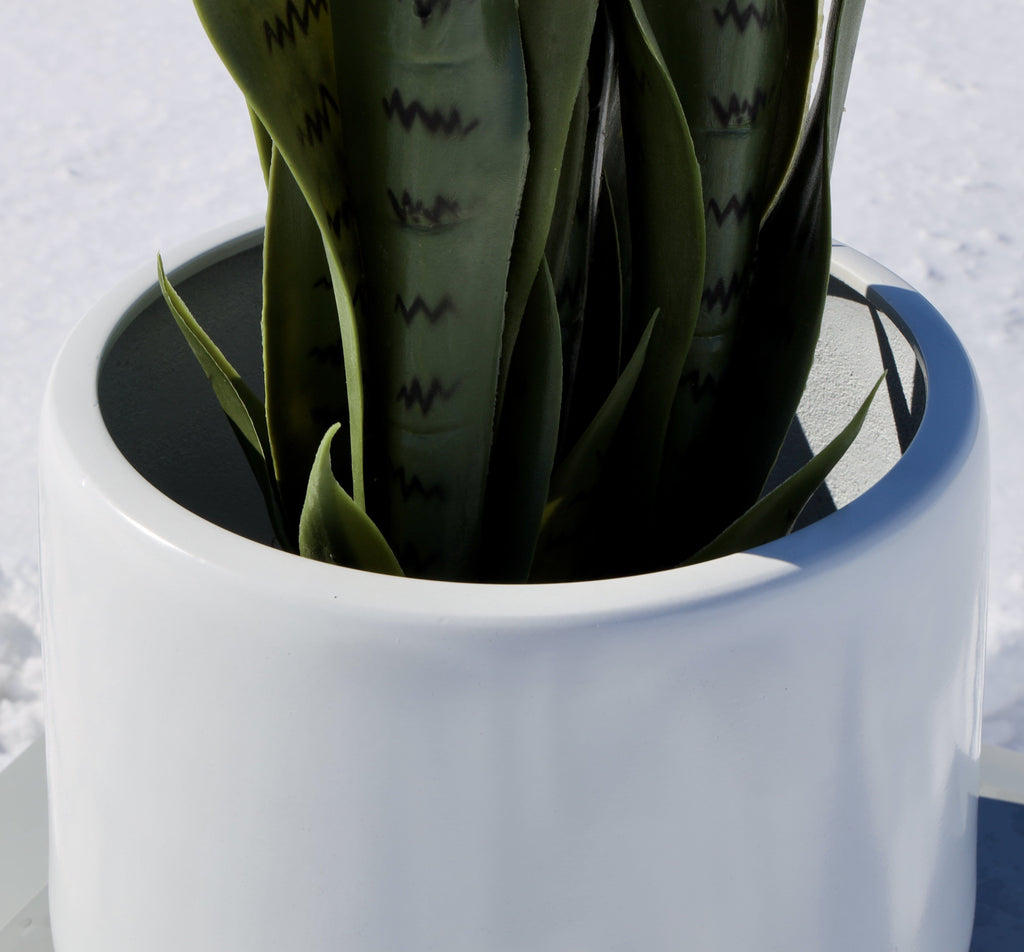 Fabi - White Brass Floor Planter