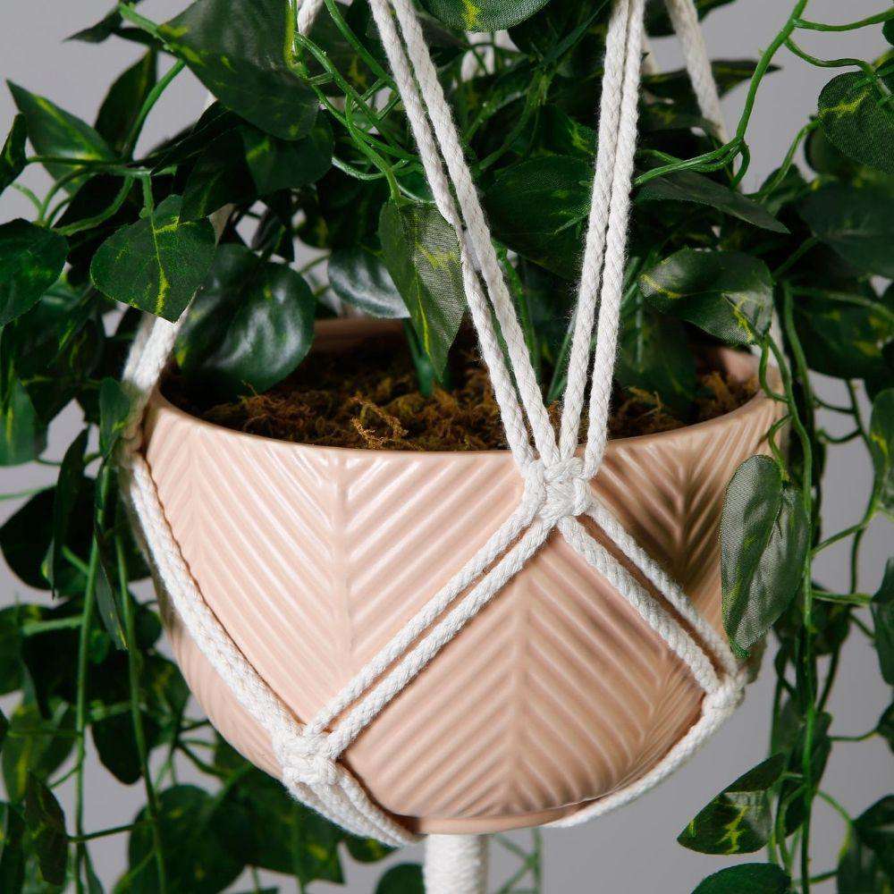 Elrey Faux Potted Macrame Hanging Plant (4.7 Feet)