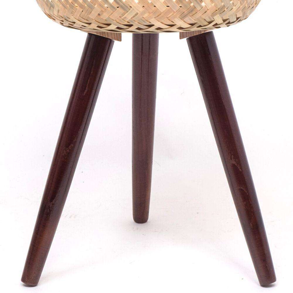 Flar Bamboo Planter On Wooden Stand