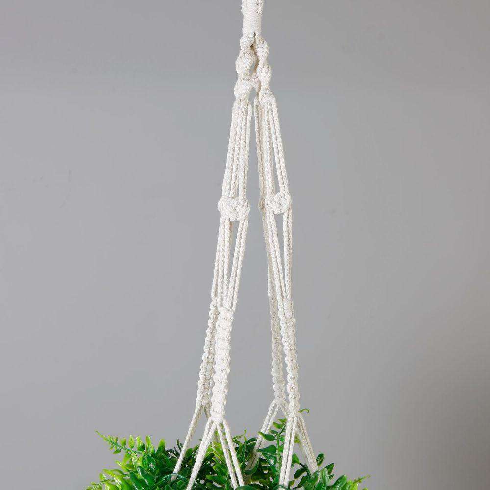 Franco Faux Potted Macrame Hanging Plant (3.8 Feet)