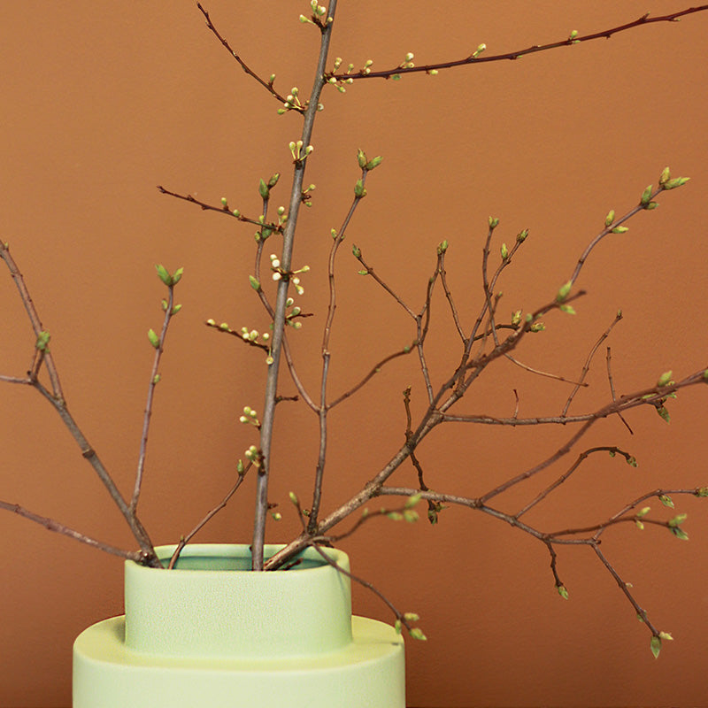 Layer Ceramic Vase - Matte Light Green Glaze