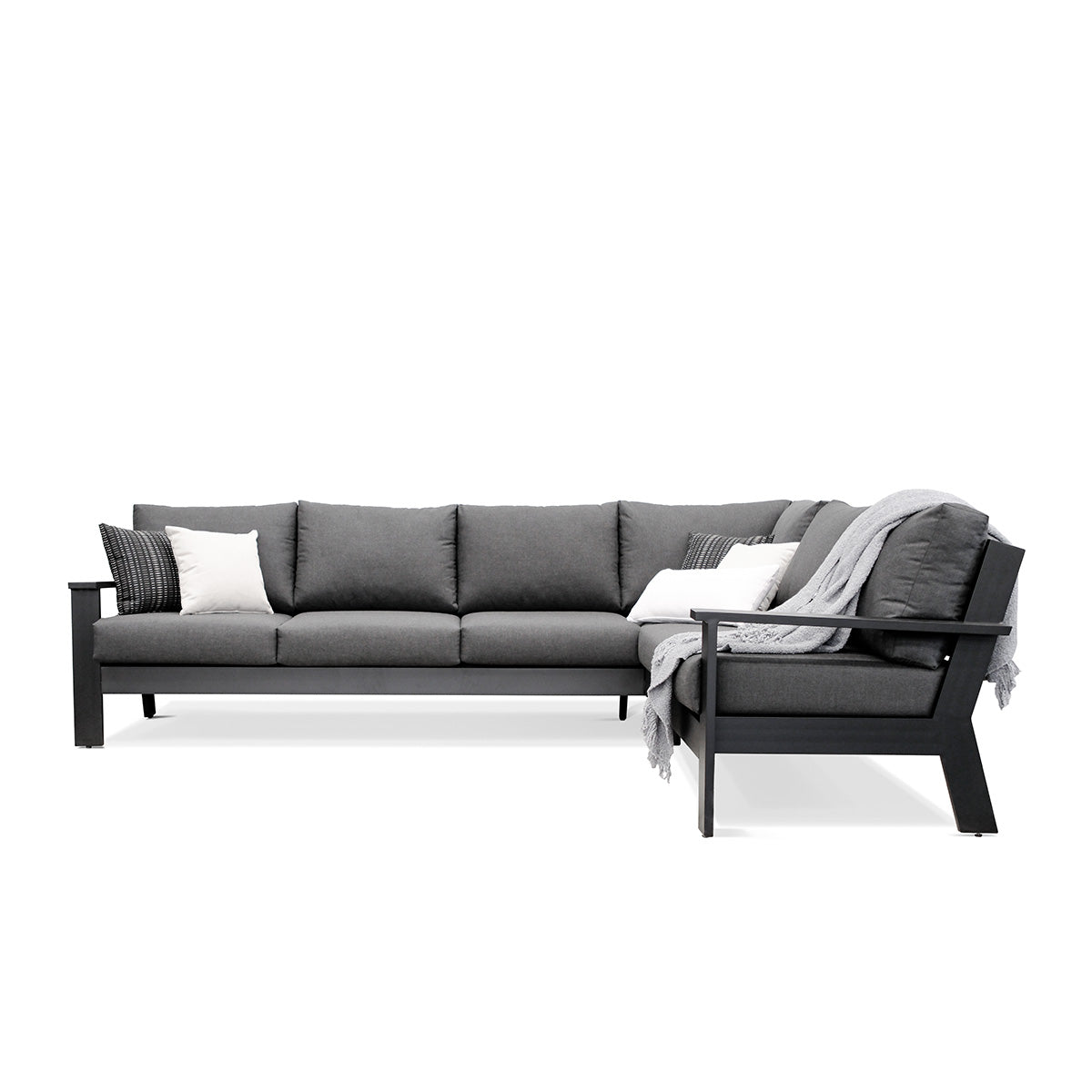 Magnolia Black Aluminum Sectional with Sunbrella® Cushions