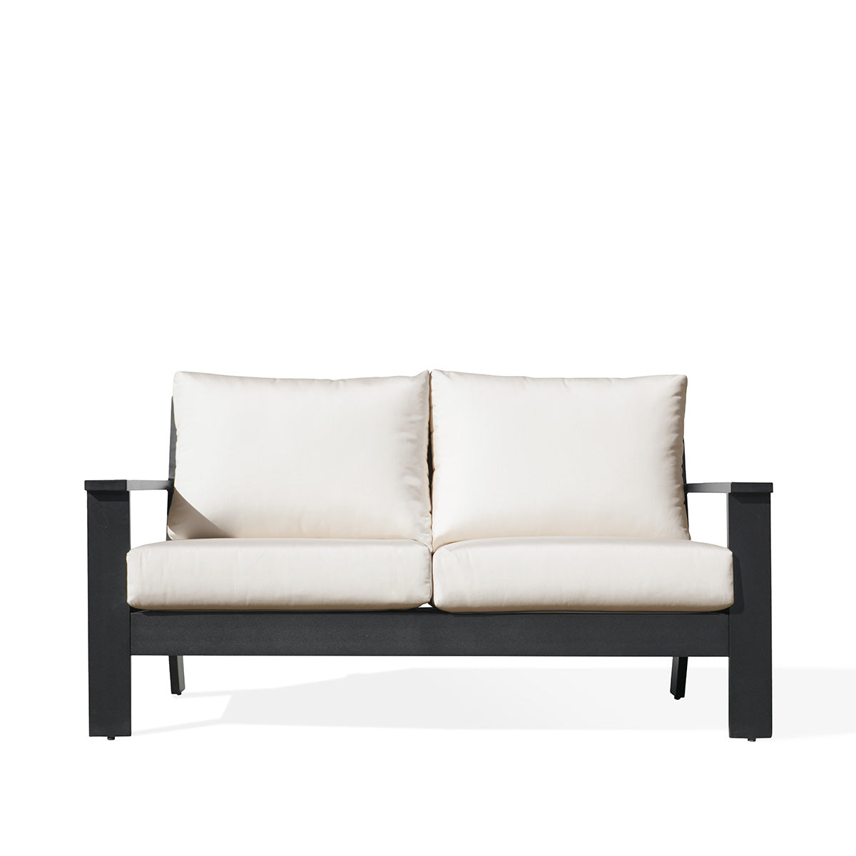 Magnolia Black Aluminum Loveseat with Sunbrella® Cushions