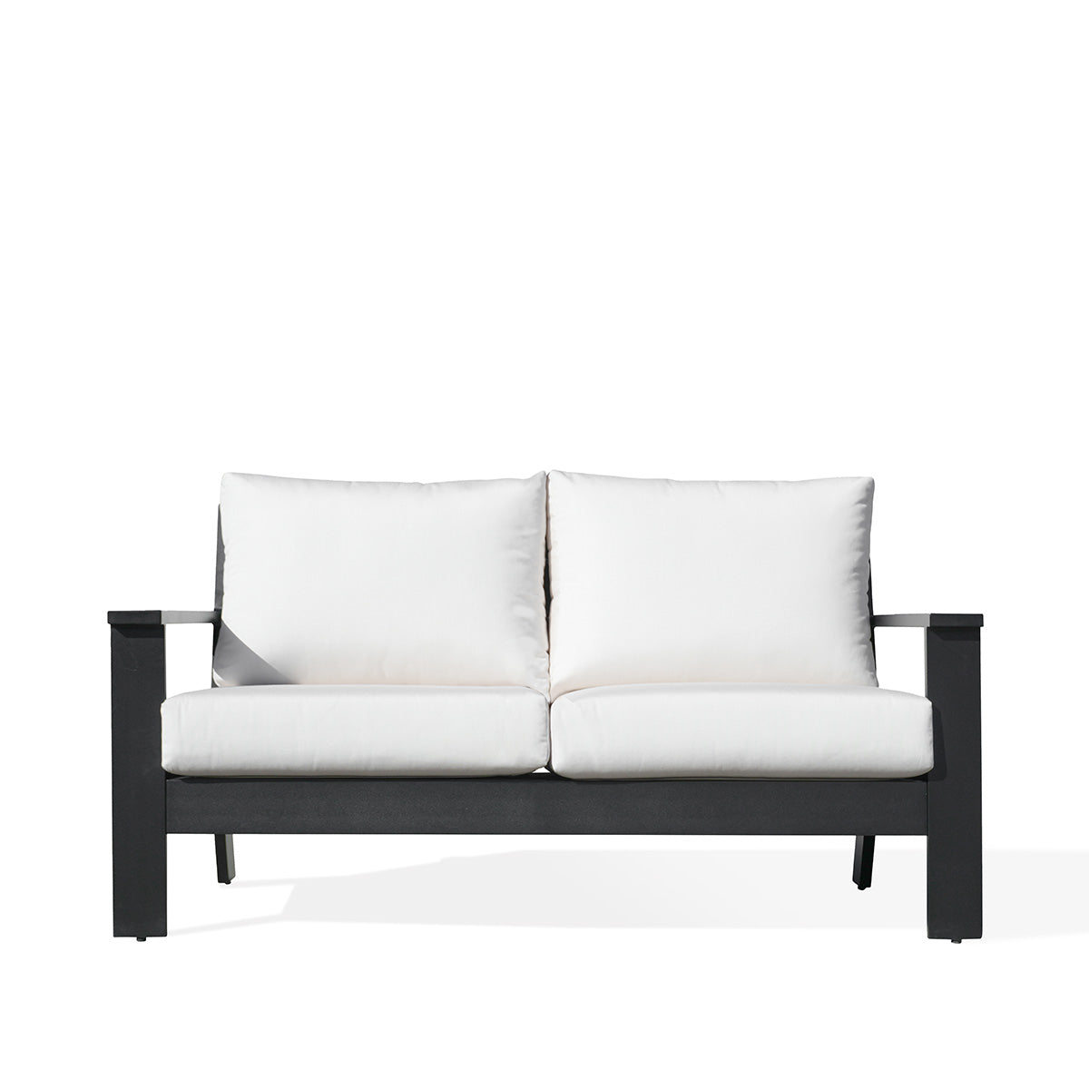 Magnolia Black Aluminum Loveseat with Sunbrella® Cushions