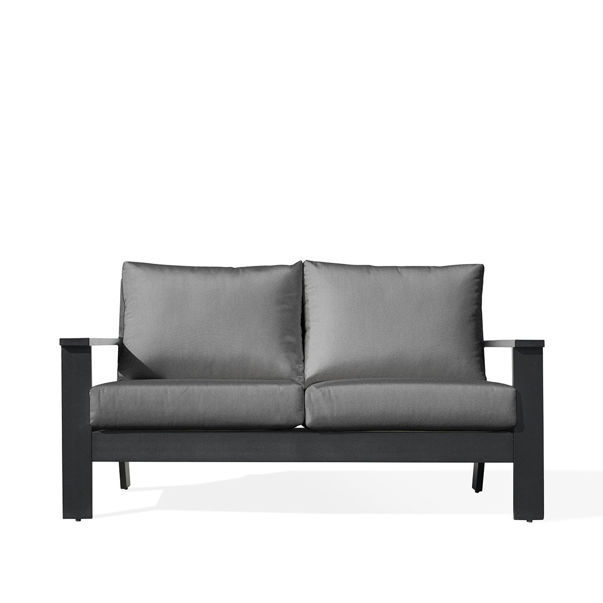 Magnolia Black Aluminum Loveseat with Sunbrella® Cushions