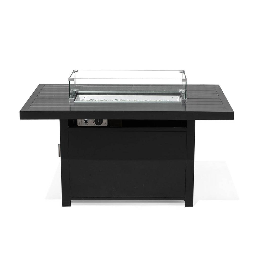 Aluminum Propane 48" Rectangle Outdoor Fire Pit Table