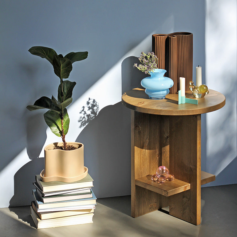 Bubble Sphere Candle Holder - Pink Crystal Glass Orb Base