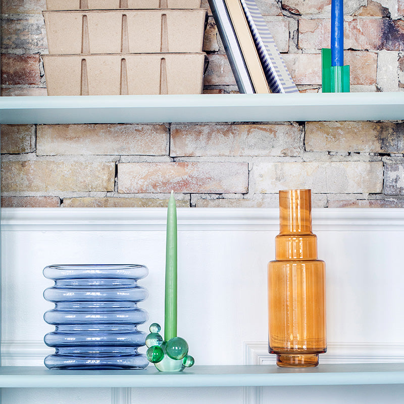 Bubble Crystal Glass Candle Holder - Lovely Green Decorative Sculpture