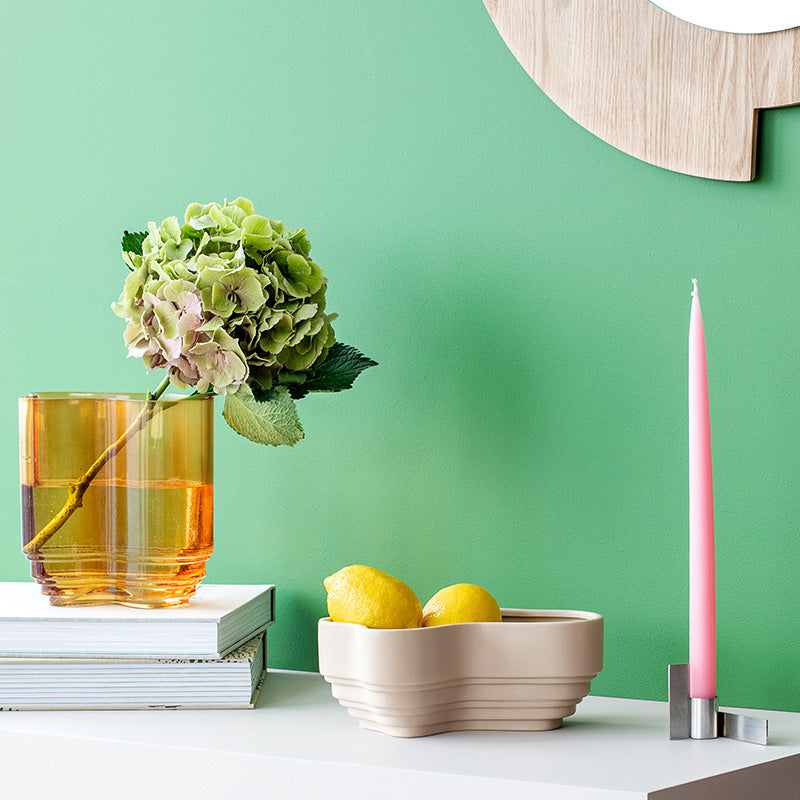 Lake Glass Vase - Mouth-Blown Amber Organic Design