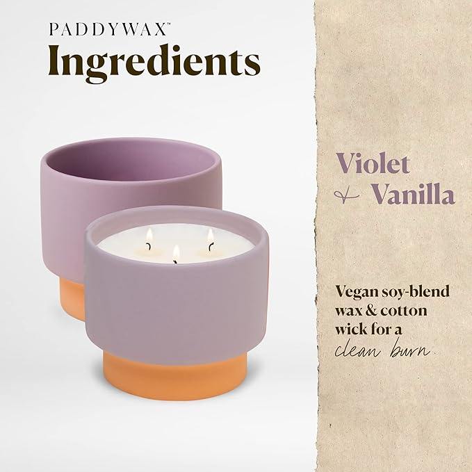 Color Block 16 oz Candle - Violet + Vanilla by Paddywax